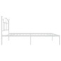 vidaXL Estructura de cama de metal con cabecero blanco 75x190 cm vidaXL Estructura de cama de metal con cabecero blanco 75x190 cm