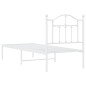 vidaXL Estructura de cama de metal con cabecero blanco 75x190 cm vidaXL Estructura de cama de metal con cabecero blanco 75x190 cm