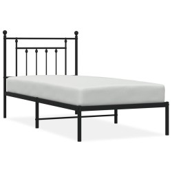 vidaXL Estructura de cama con cabecero metal negro 90x190 cm