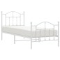 vidaXL Estructura cama metal con cabecero y pie cama blanca 90x200 cm vidaXL Estructura cama metal con cabecero y pie cama blanca 90x200 cm