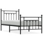 vidaXL Estructura de cama con cabecero y estribo metal negro 90x200 cm vidaXL Estructura de cama con cabecero y estribo metal negro 90x200 cm