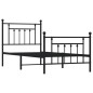 vidaXL Estructura de cama con cabecero y estribo metal negro 90x200 cm vidaXL Estructura de cama con cabecero y estribo metal negro 90x200 cm