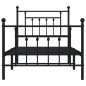 vidaXL Estructura de cama con cabecero y estribo metal negro 90x200 cm vidaXL Estructura de cama con cabecero y estribo metal negro 90x200 cm