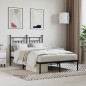 vidaXL Estructura de cama con cabecero metal negro 120x190 cm