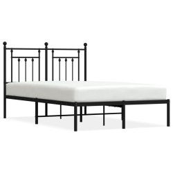 vidaXL Estructura de cama con cabecero metal negro 120x190 cm