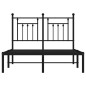 vidaXL Estructura de cama con cabecero metal negro 120x190 cm