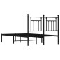 vidaXL Estructura de cama con cabecero metal negro 120x190 cm