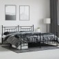 vidaXL Estructura de cama cabecero y pie de cama metal negro 200x200cm vidaXL Estructura de cama cabecero y pie de cama metal negro 200x200cm