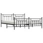 vidaXL Estructura de cama cabecero y pie de cama metal negro 200x200cm vidaXL Estructura de cama cabecero y pie de cama metal negro 200x200cm