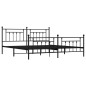 vidaXL Estructura de cama cabecero y pie de cama metal negro 200x200cm vidaXL Estructura de cama cabecero y pie de cama metal negro 200x200cm