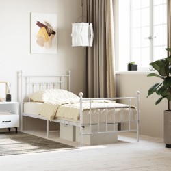 vidaXL Estructura cama metal con cabecero y pie cama blanca 80x200 cm
