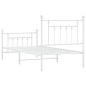 vidaXL Estructura cama metal con cabecero y pie cama blanca 80x200 cm vidaXL Estructura cama metal con cabecero y pie cama blanca 80x200 cm