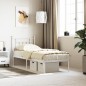 vidaXL Estructura de cama de metal con cabecero blanco 75x190 cm