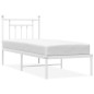 vidaXL Estructura de cama de metal con cabecero blanco 75x190 cm