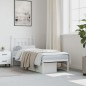 vidaXL Estructura de cama de metal con cabecero blanco 75x190 cm