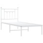 vidaXL Estructura de cama de metal con cabecero blanco 75x190 cm