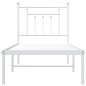 vidaXL Estructura de cama de metal con cabecero blanco 75x190 cm