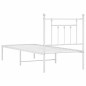 vidaXL Estructura de cama de metal con cabecero blanco 75x190 cm