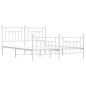 vidaXL Estructura cama metal con cabecero y estribo blanco 160x200 cm vidaXL Estructura cama metal con cabecero y estribo blanco 160x200 cm