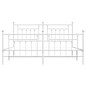 vidaXL Estructura cama metal con cabecero y estribo blanco 160x200 cm vidaXL Estructura cama metal con cabecero y estribo blanco 160x200 cm