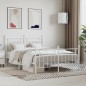 vidaXL Estructura cama metal con cabecero y estribo blanco 140x200 cm vidaXL Estructura cama metal con cabecero y estribo blanco 140x200 cm