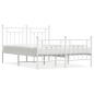 vidaXL Estructura cama metal con cabecero y estribo blanco 140x200 cm vidaXL Estructura cama metal con cabecero y estribo blanco 140x200 cm