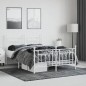 vidaXL Estructura cama metal con cabecero y estribo blanco 140x200 cm vidaXL Estructura cama metal con cabecero y estribo blanco 140x200 cm