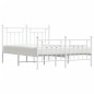 vidaXL Estructura cama metal con cabecero y estribo blanco 140x200 cm vidaXL Estructura cama metal con cabecero y estribo blanco 140x200 cm