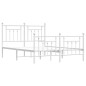 vidaXL Estructura cama metal con cabecero y estribo blanco 140x200 cm vidaXL Estructura cama metal con cabecero y estribo blanco 140x200 cm