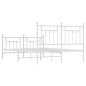 vidaXL Estructura cama metal con cabecero y estribo blanco 140x200 cm vidaXL Estructura cama metal con cabecero y estribo blanco 140x200 cm