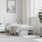 vidaXL Estructura cama metal con cabecero y pie cama blanca 90x200 cm