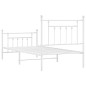 vidaXL Estructura cama metal con cabecero y pie cama blanca 90x200 cm