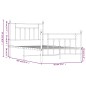 vidaXL Estructura cama metal con cabecero y pie cama blanca 90x200 cm