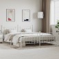 vidaXL Estructura cama metal con cabecero y estribo blanco 200x200 cm vidaXL Estructura cama metal con cabecero y estribo blanco 200x200 cm