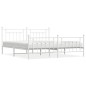 vidaXL Estructura cama metal con cabecero y estribo blanco 200x200 cm vidaXL Estructura cama metal con cabecero y estribo blanco 200x200 cm