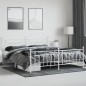 vidaXL Estructura cama metal con cabecero y estribo blanco 200x200 cm vidaXL Estructura cama metal con cabecero y estribo blanco 200x200 cm