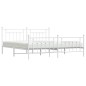 vidaXL Estructura cama metal con cabecero y estribo blanco 200x200 cm vidaXL Estructura cama metal con cabecero y estribo blanco 200x200 cm