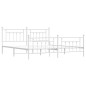 vidaXL Estructura cama metal con cabecero y estribo blanco 200x200 cm vidaXL Estructura cama metal con cabecero y estribo blanco 200x200 cm