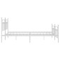 vidaXL Estructura cama metal con cabecero y estribo blanco 200x200 cm vidaXL Estructura cama metal con cabecero y estribo blanco 200x200 cm