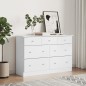 vidaXL Cómoda cajonera ALTA madera maciza pino blanco 112x35x73 cm vidaXL Cómoda cajonera ALTA madera maciza pino blanco 112x35x73 cm