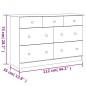 vidaXL Cómoda cajonera ALTA madera maciza pino blanco 112x35x73 cm vidaXL Cómoda cajonera ALTA madera maciza pino blanco 112x35x73 cm