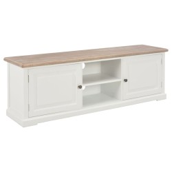 vidaXL Mueble de TV madera contrachapada blanco 110x30x40 cm