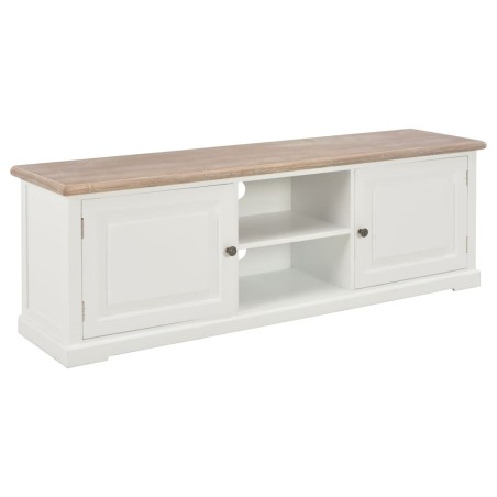 vidaXL Mueble de TV madera contrachapada blanco 110x30x40 cm