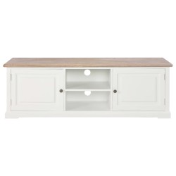 vidaXL Mueble de TV madera contrachapada blanco 110x30x40 cm