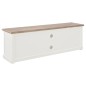 vidaXL Mueble de TV madera contrachapada blanco 110x30x40 cm