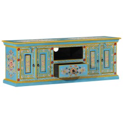 vidaXL Mueble de TV madera maciza de mango azul 110x30x40 cm