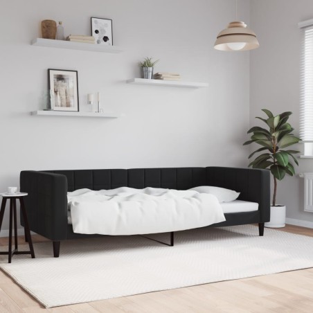 vidaXL Sofá cama terciopelo negro 90x190 cm