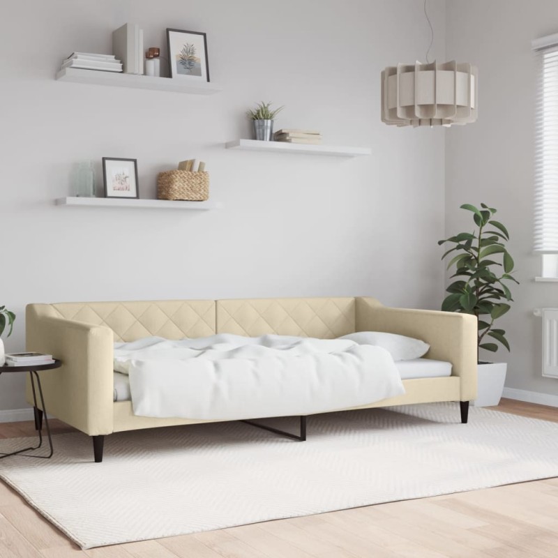 vidaXL Sofá cama tela color crema 100x200 cm vidaXL Sofá cama tela color crema 100x200 cm