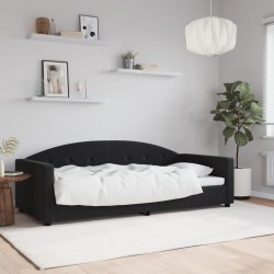 vidaXL Sofá cama terciopelo negro 90x190 cm