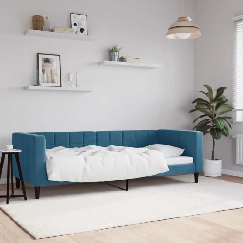 vidaXL Sofá cama terciopelo azul 80x200 cm vidaXL Sofá cama terciopelo azul 80x200 cm